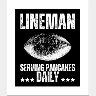 Lineman Serving Pancakes Daily Posters and Art